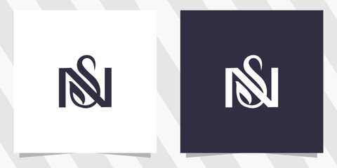 letter ns sn logo design