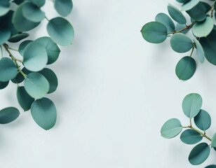 leaves on a blue background on white background