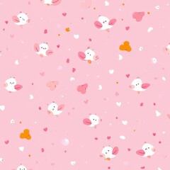 Modern illustration of a pink butterfly seamless pattern.