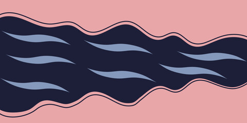 Abstract paper cut blue seascape for space design, cut and fill land, gradient shade wave background. vector ocean or river.