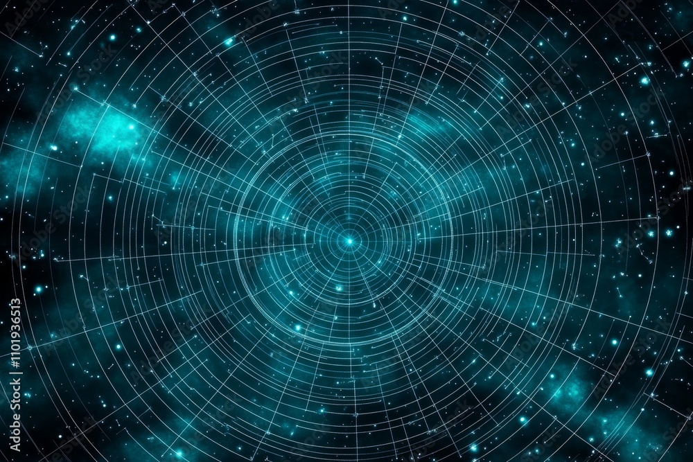 Poster a simple celestial map showing constellations in a clean, geometric style with minimal color