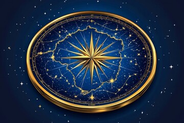 Naklejka premium A simple celestial map showing constellations in a clean, geometric style with minimal color