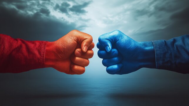 Two opposite poles, difference of opinion