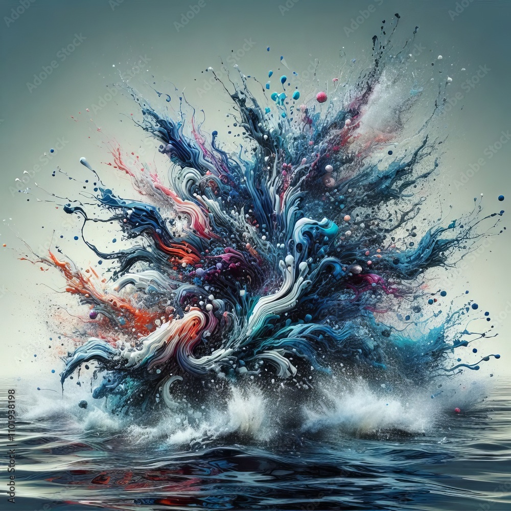 Canvas Prints flooded frenzy a dynamic splatter featuring flooded water like p