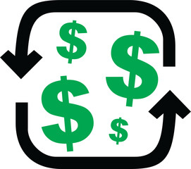 Obraz premium Money circulation icon vector