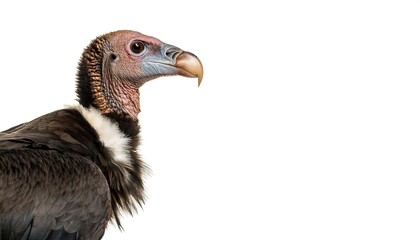 Obraz premium California condor - Gymnogyps californianus - is a New World vulture and the largest North American land bird. It became extinct in the wild in 1987. Isolated on white background with copy space