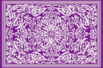 Blue peranakan floral pattern. Illustration of an ikat mandala featuring floral geometric shapes in a seamless design. This ethnic geometric pattern is suitable for fabric, textiles, home decor