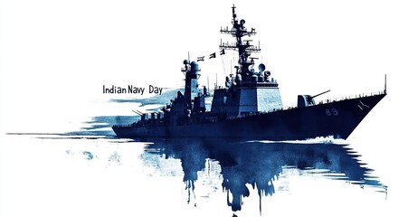 Vector illustration of Indian navy day, 4 th December.