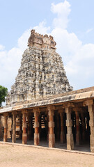 India, Tamil Nadu, Gopuram of Kudumiyamalai, Arulmigu Kuduminathar Temple, 9th Century...