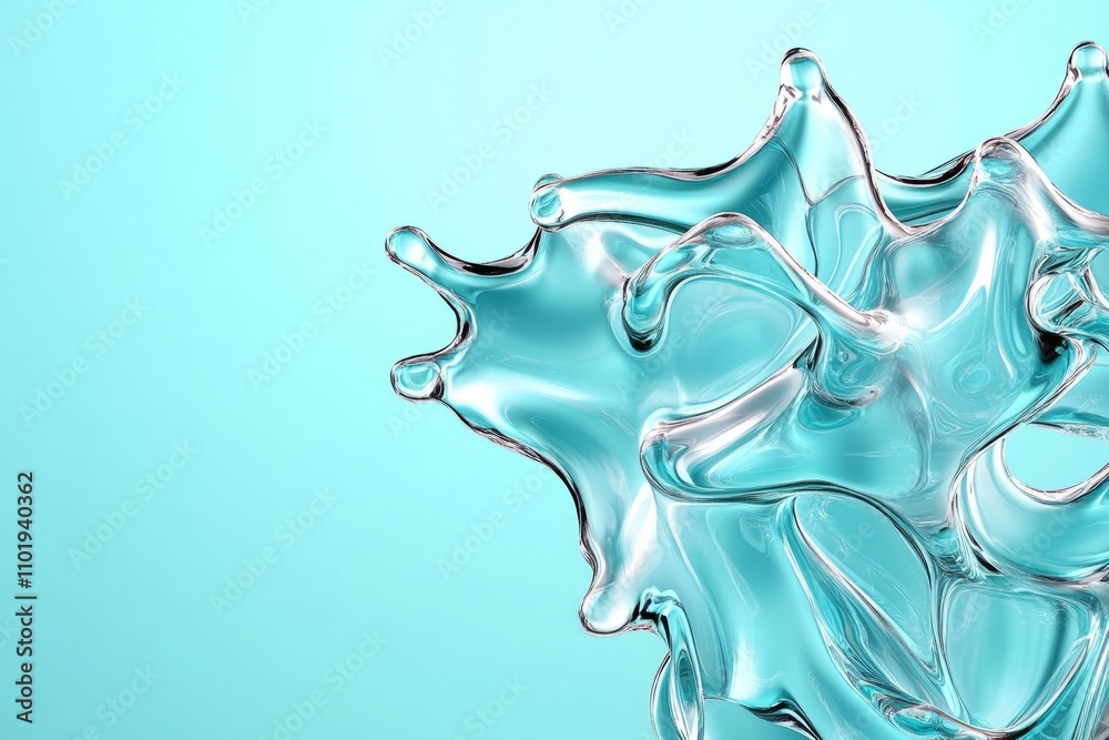 Poster an abstract aqua background resembling glassy water, with smooth gradients and subtle light effects