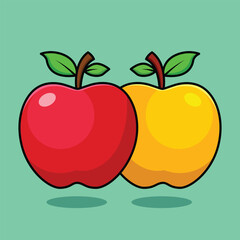 Apples Vector Art - Fresh and Juicy Fruit Illustration