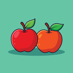 Apples Vector Art - Fresh and Juicy Fruit Illustration