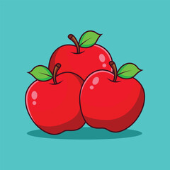 Apple Fruit Cartoon Vector Icon Illustration. Food Fruit Icon Concept Isolated Premium Vector