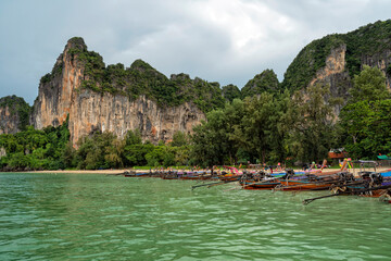 Krabi, Thailand. Travel to the tropical paradise of the Andaman Sea. Islands and beaches of the National Thai Park Krabi	

