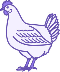 Colored Chicken Icon. Vector Illustration. Bird, Laying Hen. Agriculture, Farming. Domestic Animals Concept