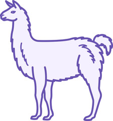 Color Llama Icon. Vector Illustration. Alpaca, Mammal. Agriculture, Farming. Domestic Animals Concept