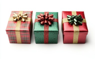 Fototapeta premium chistmas gift boxes, isolated white background