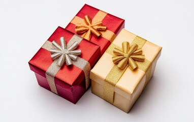 Obraz premium chistmas gift boxes, isolated white background