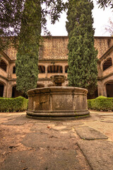 Naklejka premium The Monastery of Yuste is a monastery and palace house where Charles I of Spain and V of the Holy Roman Empire stayed and died after his abdication. Cuacos de Yuste, Extremadura, Spain.