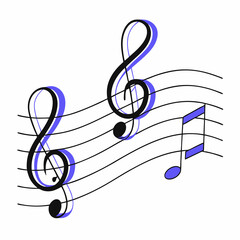 treble clef on sheet music