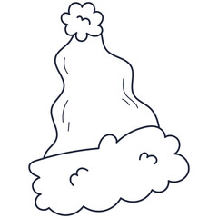 Hats Santa Claus, thin line design. Christmas hat.