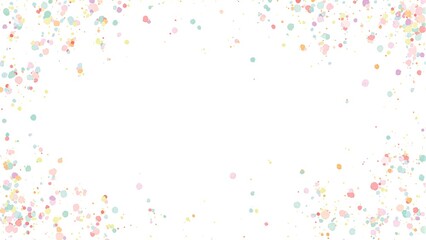 Pastel confetti scattered on white background for festive vibes