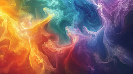 Obraz premium Colorful abstract background, organic rainbow burst, natural forms, vivid shades, smooth transitions, lively composition, nature-inspired abstraction
