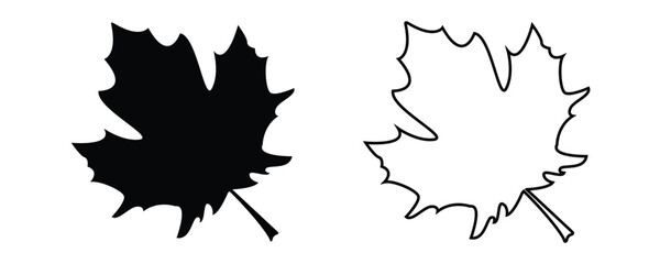 Maple leaves icon collection isolated on white background. vector illustration.