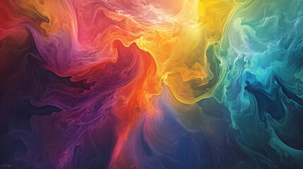 Fototapeta premium Colorful abstract background, organic rainbow burst, natural forms, vivid shades, smooth transitions, lively composition, nature-inspired abstraction