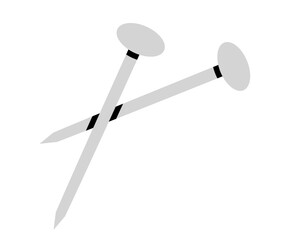 Hand drawn cute cartoon illustration of nails instrument. Flat vector repair tool in doodle style. Support service hardware icon. Settings or fix problem. Find solution. Isolated.