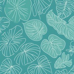 seamless background with leaves