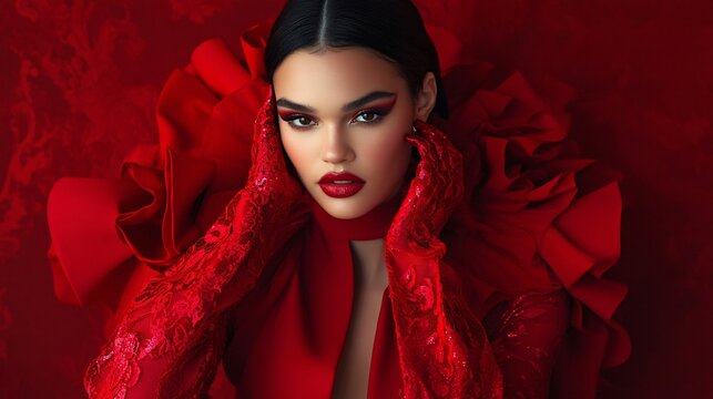 Haute Couture inspired high fashion portrait magazine cover style