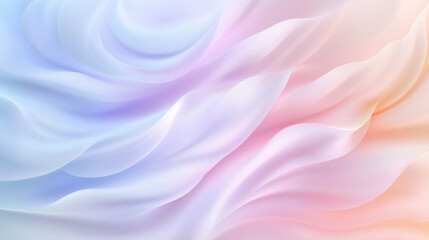 Obraz premium Soft pastel waves in blue, pink, and lavender create serene background. Ideal for calming designs and soothing visuals