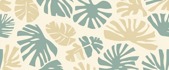 Modern abstract design featuring tropical monstera leaves, ideal for wallpaper, prints, and wall art.