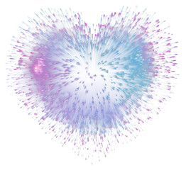 Obraz premium Heart shape colorful fireworks element PNG transparent