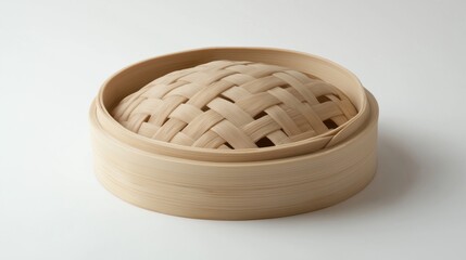 Bamboo steam basket with dragon-shaped dim sum for traditional cuisine