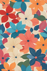 Obraz premium Flower Petals Pattern: Seamless patterns made from colorful, stylized flower petals