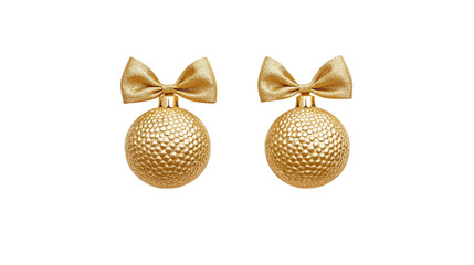 Obraz premium Elegant Gold Ball Ornaments with Gold Bows for Festive Celebrations, Adding a Touch of Luxury and Sophistication to Special Occasions.