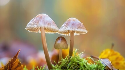 Mushroom shown on a demure background, amazing mushroom design. Background placid, mushroom conspicuous.