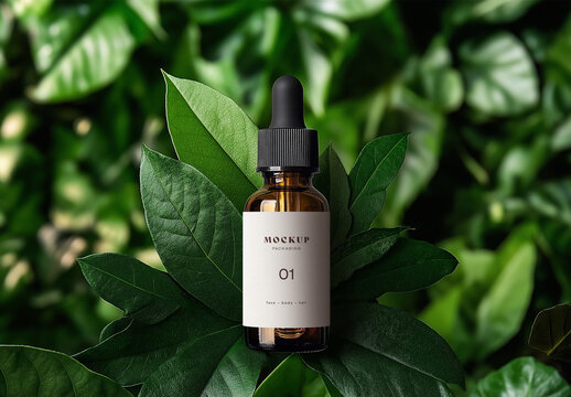 Realistic Packaging Skincare Dropper Bottle Mockup &ndash; AI-Generated Design for Cosmetics, Serums, and Essential Oils with Customizable Branding and Professional Presentation