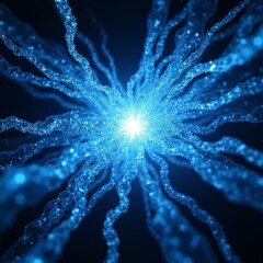 Obraz premium Dynamic Energy Burst in Blue