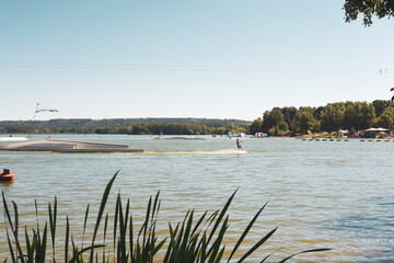 Wakeboardanlage in Absberg am Kleinen Brombachsee im Fränkischen Seenland