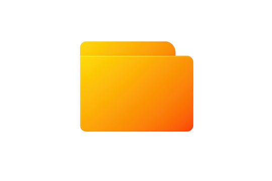 A vibrant orange folder icon symbolizing organization and digital storage. transparent background.