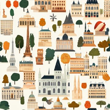 Parisian Landmarks Pattern Design