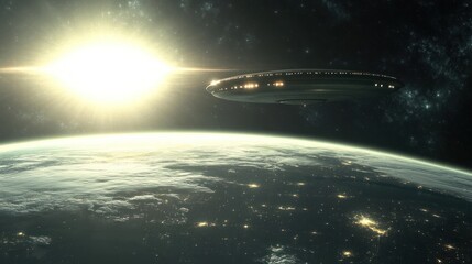 Obraz premium UFO Over Earth