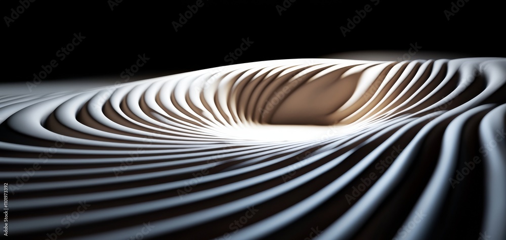 Poster a mesmerizing close-up of smooth, concentric curves creating a stunning visual effect, highlighting 