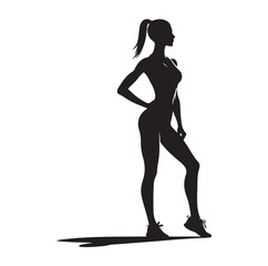 fitness woman silhouette vector illustration