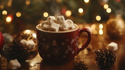Festive Hot Chocolate with Marshmallows, a Cozy Christmas Eve Treat