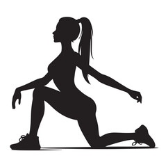fitness woman silhouette vector illustration