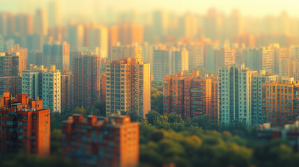 Urban Skyline in Golden Hour